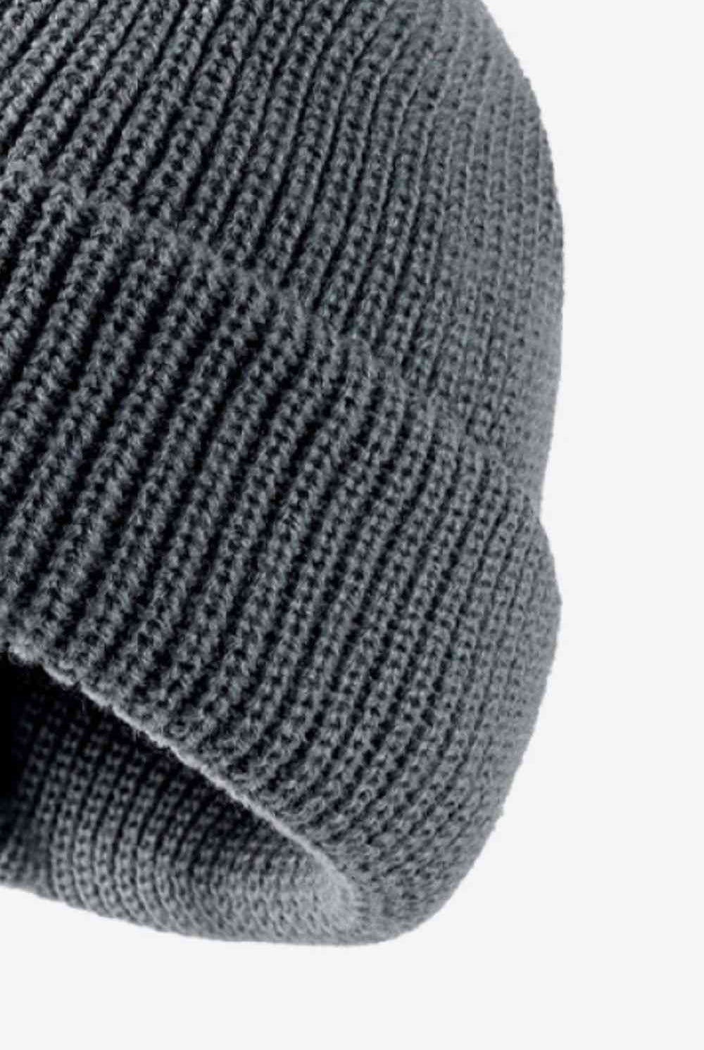 Dark Slate Gray Calling For Winter Rib-Knit Beanie Winter Accessories