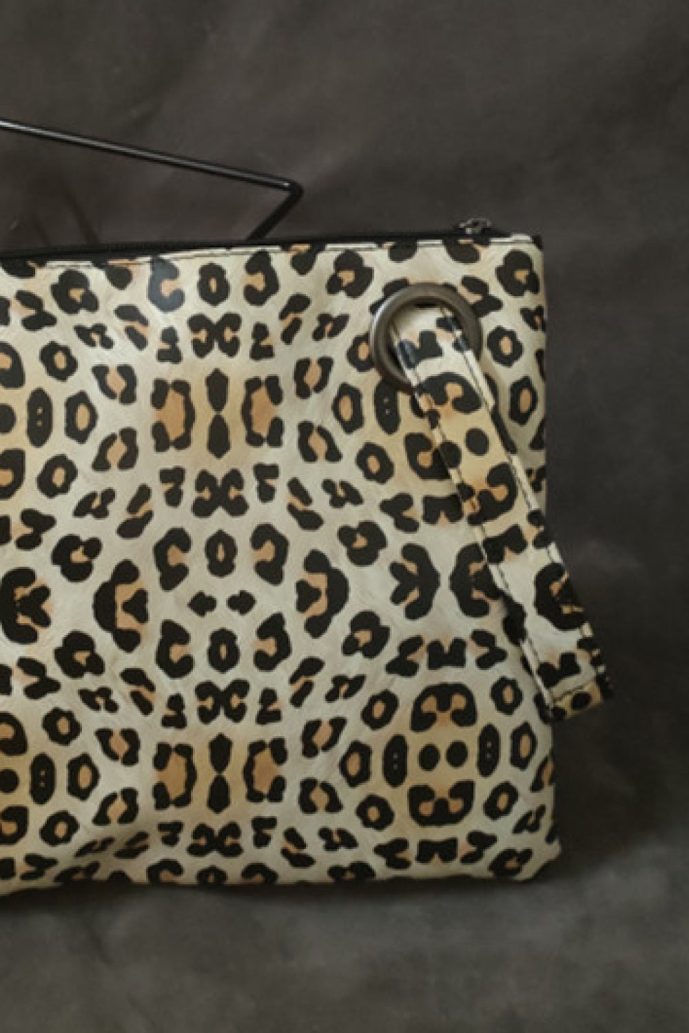 Dark Slate Gray Leopard PU Leather Clutch Handbags