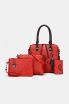 White Smoke 4-Piece PU Leather Bag Set Handbags