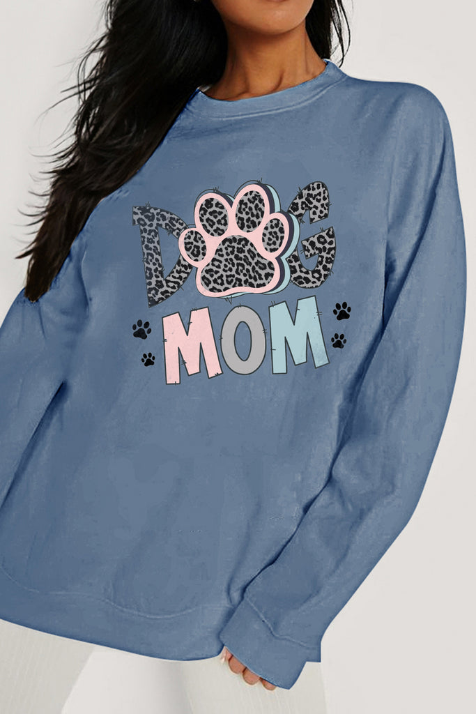 Slate Gray Simply Love Simply Love Full Size DOG MOM Graphic Sweatshirt Sweatshirts