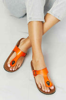 Light Gray MMShoes Drift Away T-Strap Flip-Flop in Orange Shoes