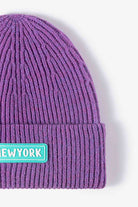 Thistle NEWYORK Patch Rib-Knit Cuffed Beanie Winter Accessories