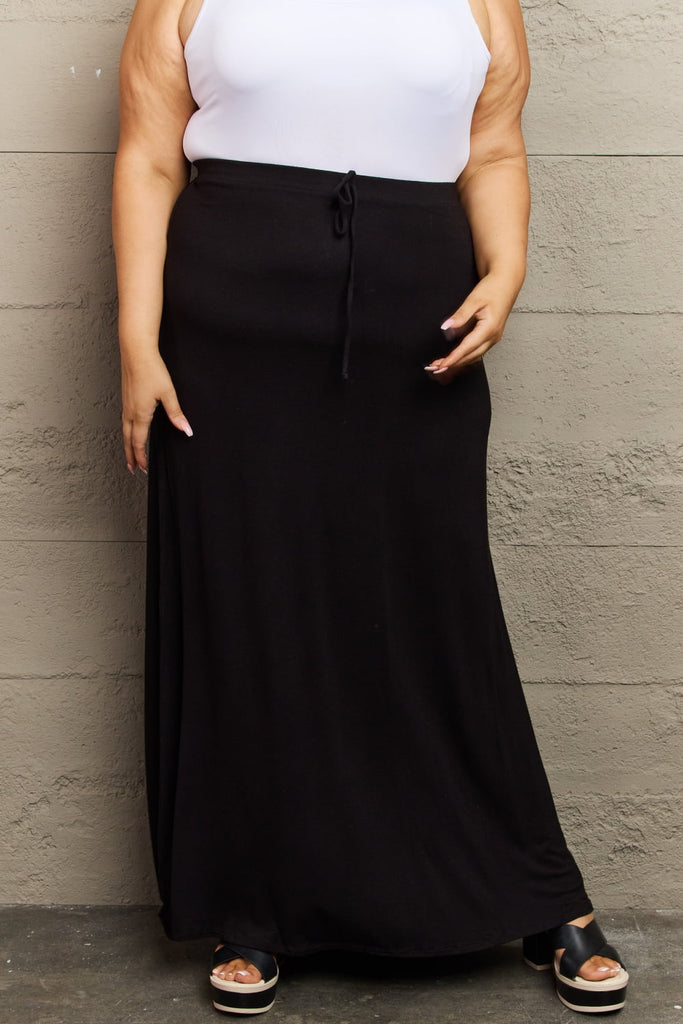Gray Culture Code For The Day Full Size Flare Maxi Skirt in Black Clothing