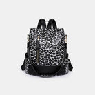 Dark Slate Gray Leopard PU Leather Backpack Bag Trends