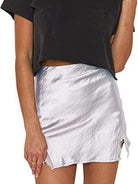 Dark Slate Gray Magical Lace Detail Slit Mini Skirt Mini Skirts