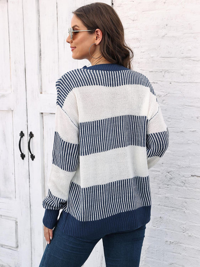 Dark Slate Gray Full Size Round Neck Drop Shoulder Sweater