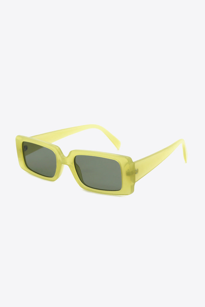 White Smoke The Sound Of Rain UV400 Polycarbonate Rectangle Sunglasses Sunglasses