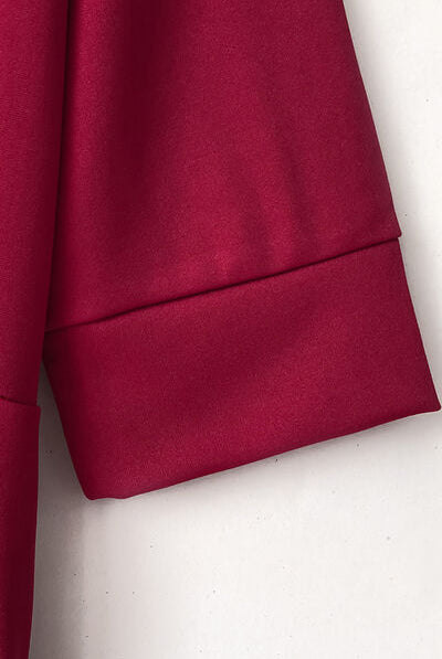 Brown Mock Neck Tie-Waist Half Sleeve Jumpsuit Clothes