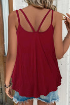Saddle Brown Scoop Neck Double-Strap Cami Tops