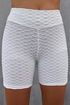 Gray Textured High Waisted Biker Shorts activewear
