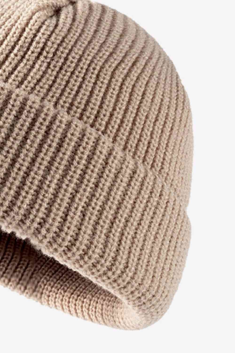 Light Gray Calling For Winter Rib-Knit Beanie Winter Accessories