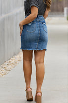 Gray Amelia Full Size Denim Mini Skirt