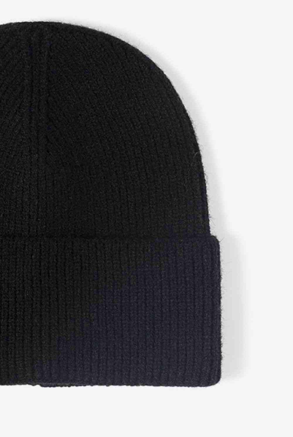 Black Warm In Chilly Days Knit Beanie Winter Accessories