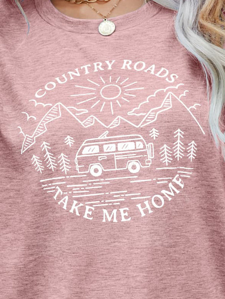 Gray COUNTRY ROADS TAKE ME HOME Graphic Tee Tops