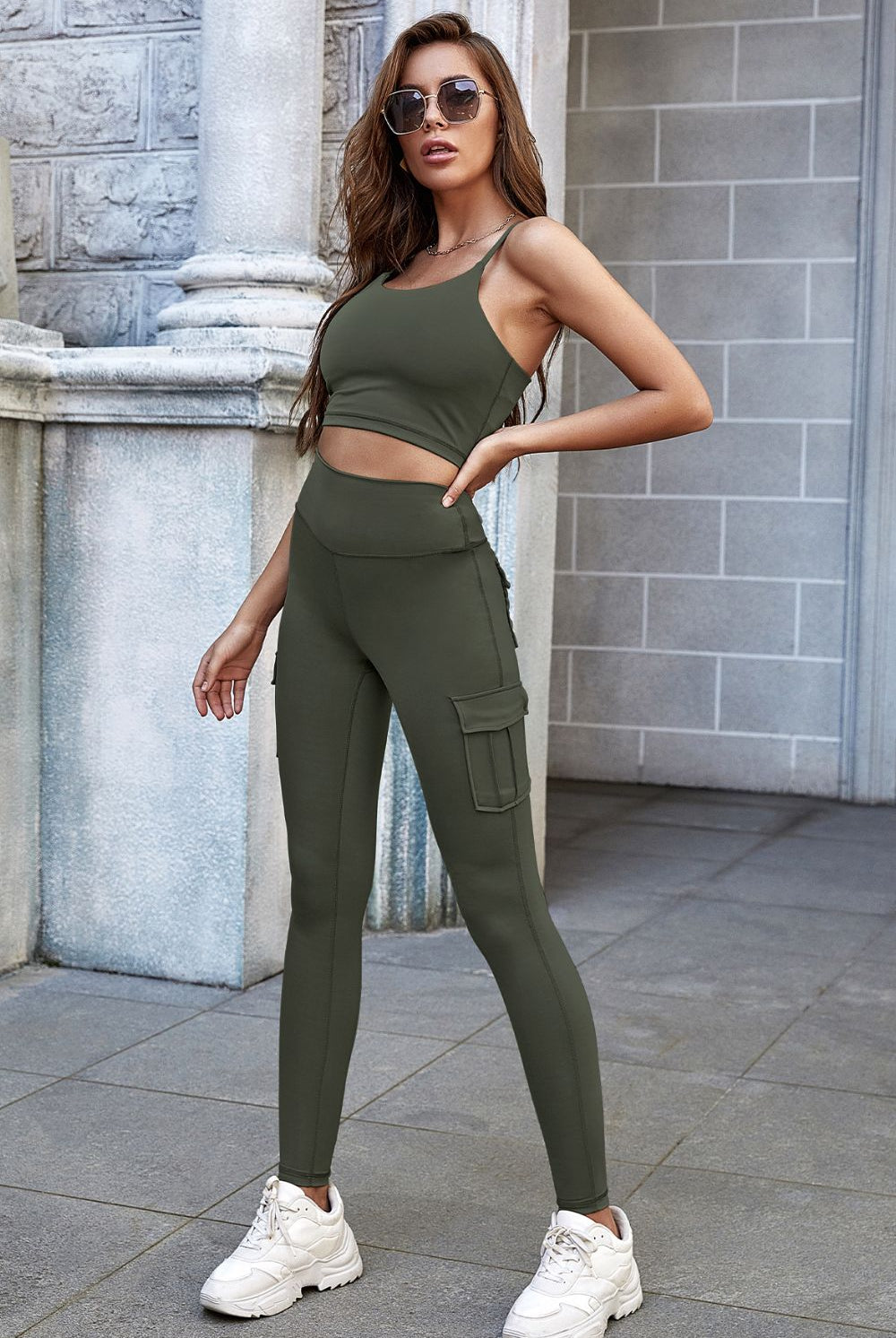 Light Slate Gray The Lost Files High Waist Leggings with Pockets Pants