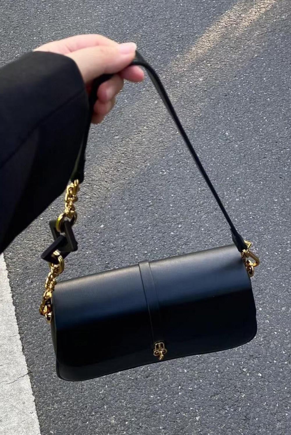 Slate Gray Adored PU Leather Shoulder Bag Handbags