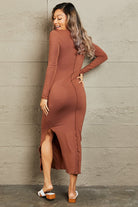 Rosy Brown Culture Code For The Night Full Size Bodycon Dress Clothing