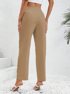 Light Gray Ruched Long Pants Clothing