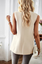 Light Gray Double-Breasted Sleeveless Blazer