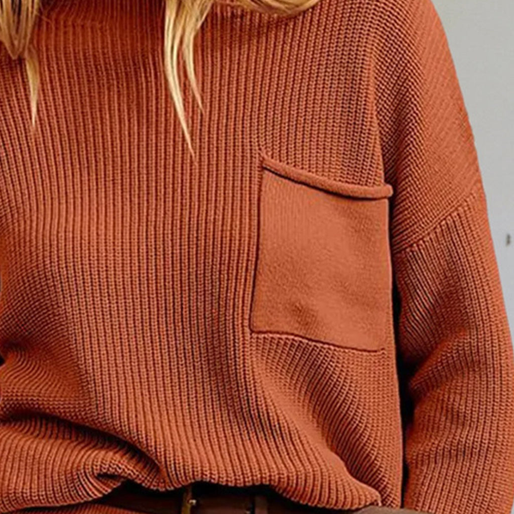 Sienna Rib-Knit Dropped Shoulder Sweater
