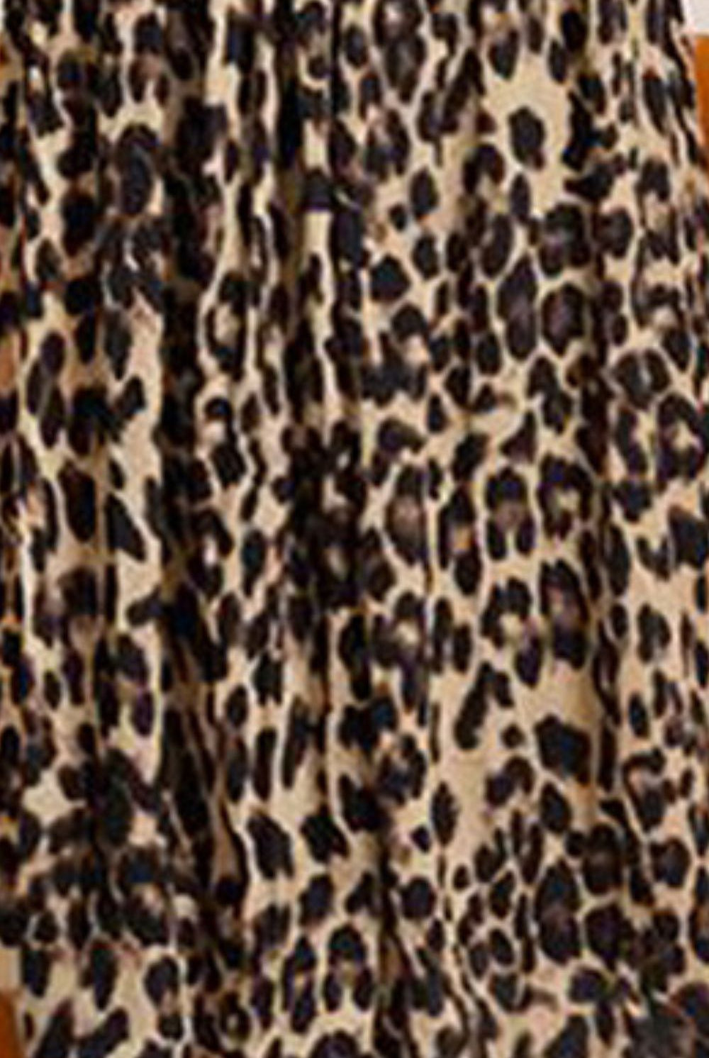Black Plus Size Leopard Print Midi Skirt Plus Size Clothes