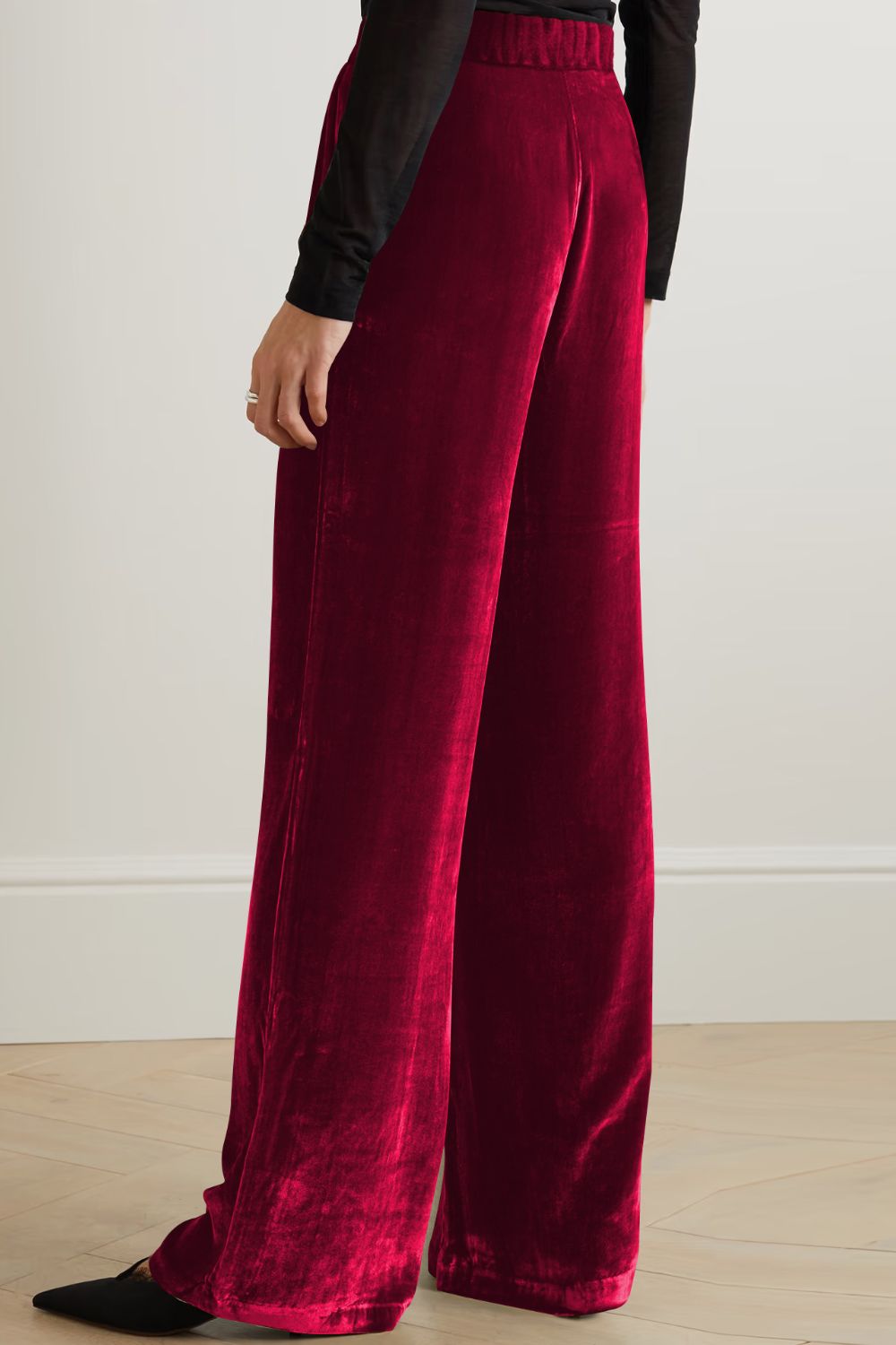 Black Loose Fit High Waist Long Pants with Pockets Clothes