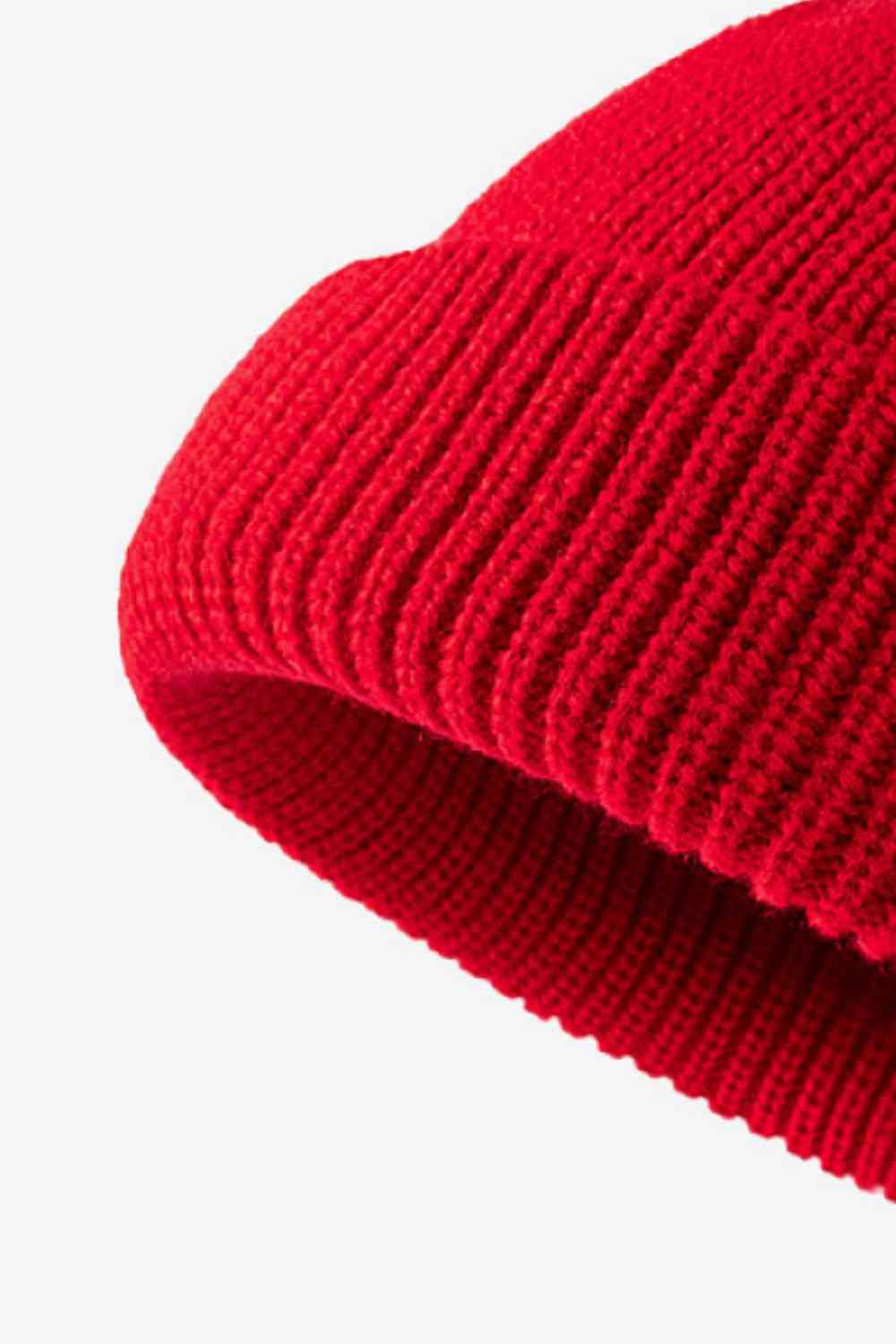 Firebrick Calling For Winter Rib-Knit Beanie Winter Accessories