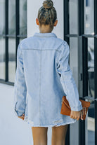 Dark Gray Nothing Is Better Distressed Snap Down Denim Jacket Coats & Jackets
