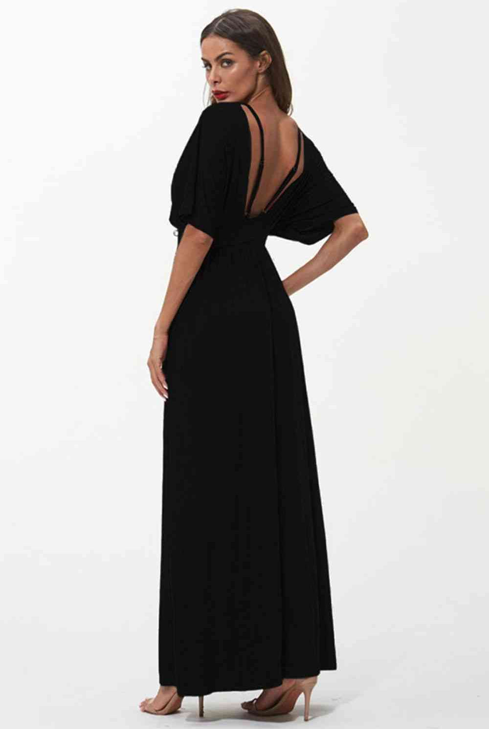 Black Strappy Neck Maxi Dress Clothing