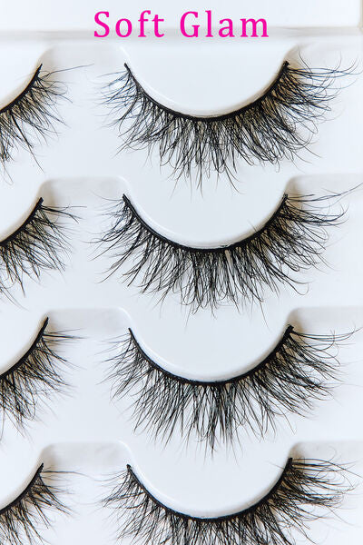 Lavender SO PINK BEAUTY Mink Eyelashes 5 Pairs Valentine's Day