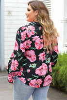Thistle Plus Size Printed Collared Neck Long Sleeve Shirt Plus Size Clothes