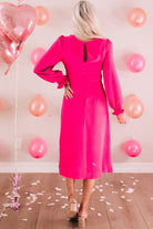 Light Pink Twist Front V-Neck Flounce Sleeve Dress Clothes