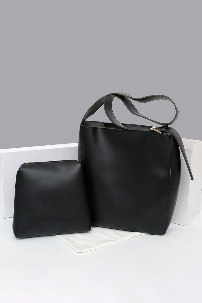Gray Adored 2-Piece PU Leather Tote Bag Set Handbags