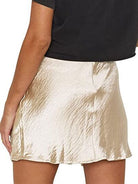 Light Gray Magical Lace Detail Slit Mini Skirt Mini Skirts
