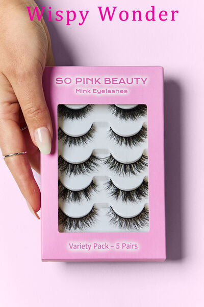 Thistle SO PINK BEAUTY Mink Eyelashes Variety Pack 5 Pairs Valentine's Day