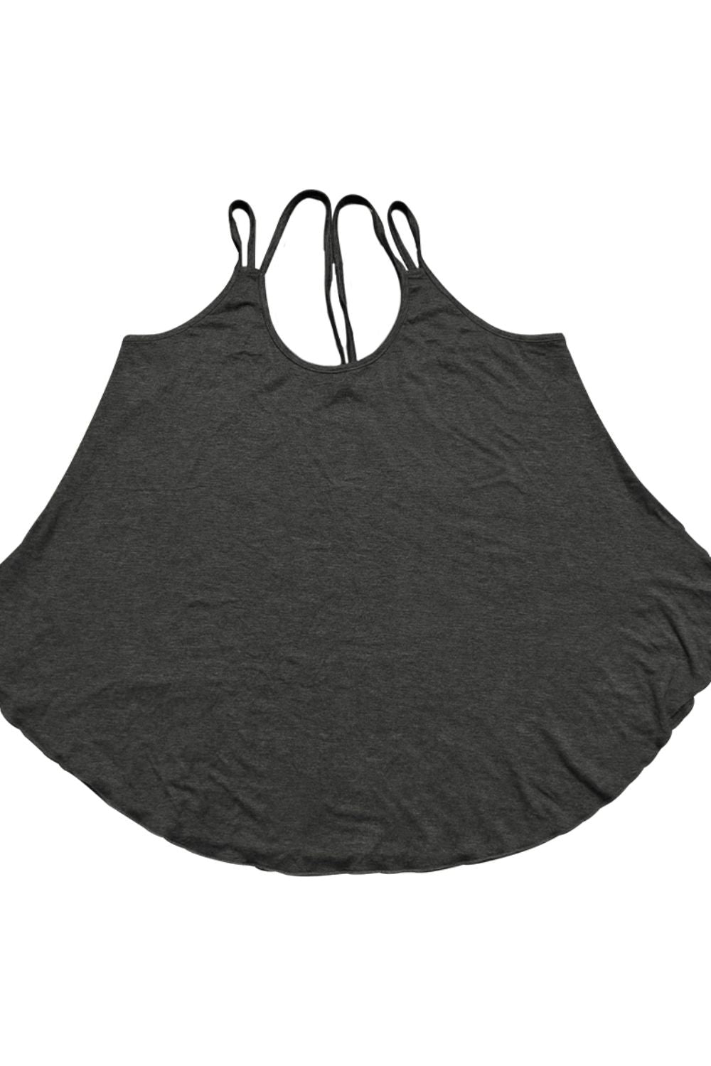 Dark Slate Gray Scoop Neck Double-Strap Cami Tops