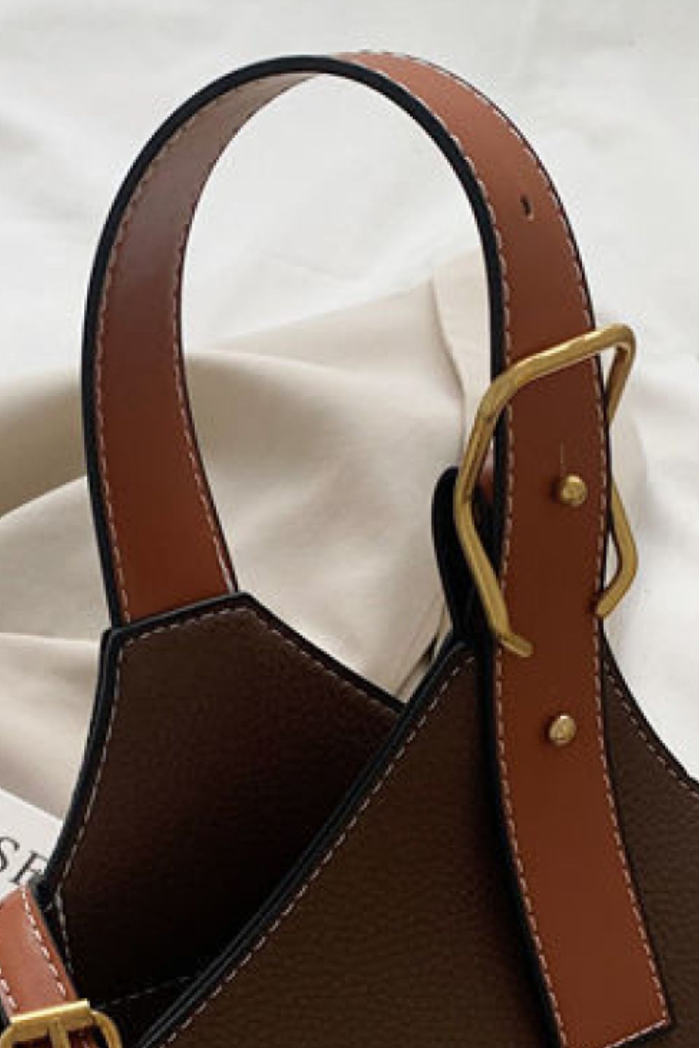 Light Gray Fashion PU Leather Bucket Bag Handbags