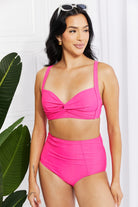 Light Gray Take A Dip Twist High-Rise Bikini in Pink Swimwear