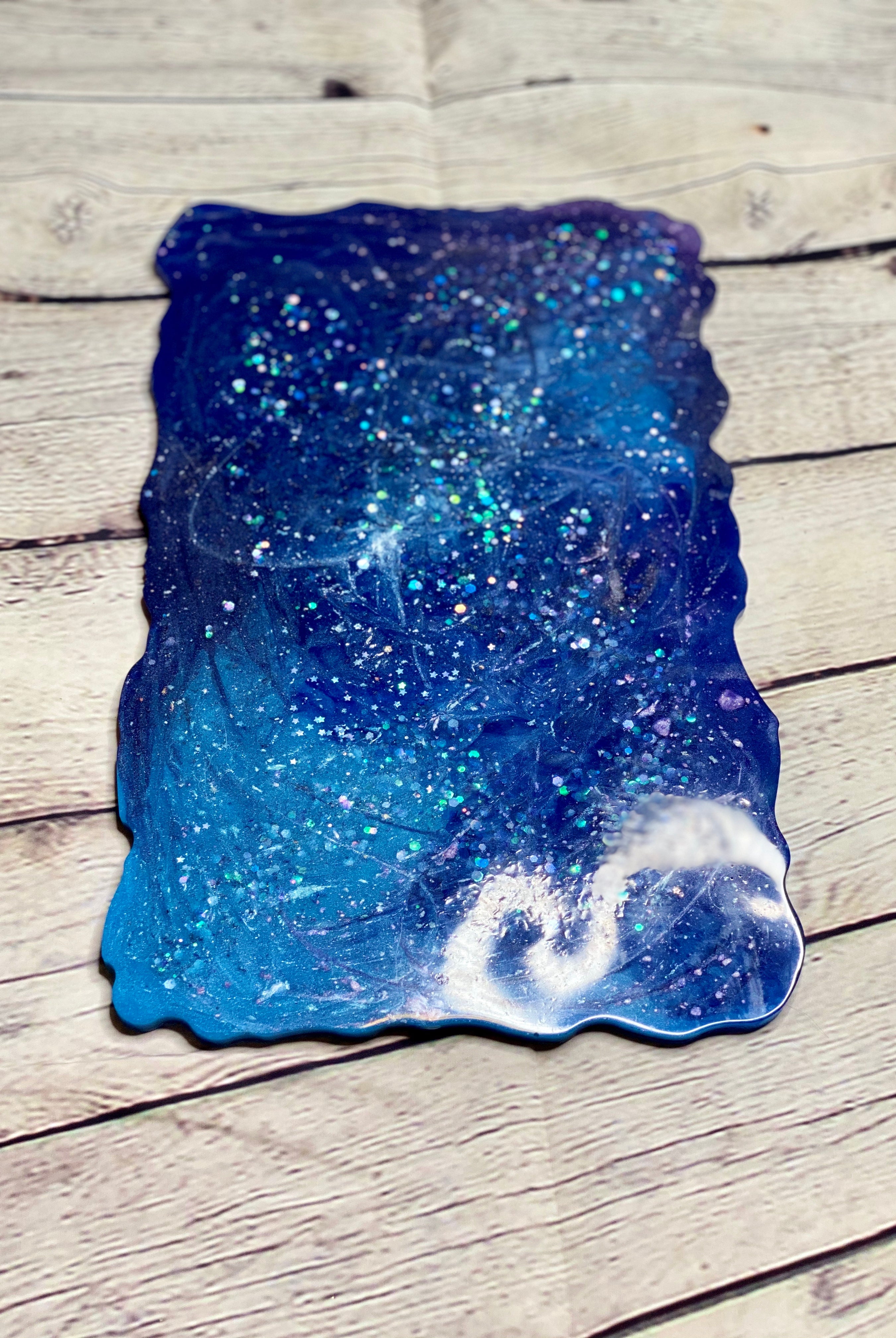 Midnight Blue Galaxy Vanity Tray Decorative Trays