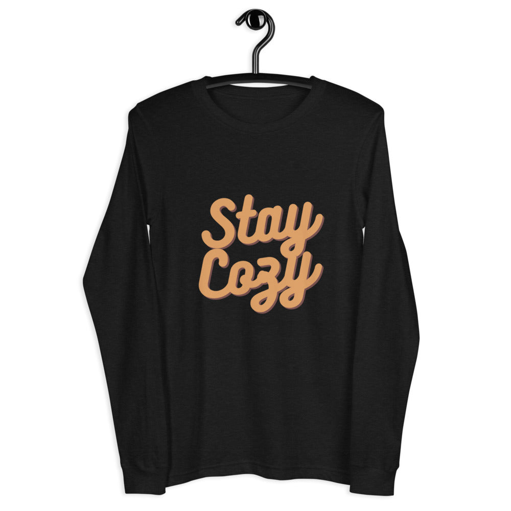 Black Stay Cozy Long Sleeve Tee Long Sleeve Tops
