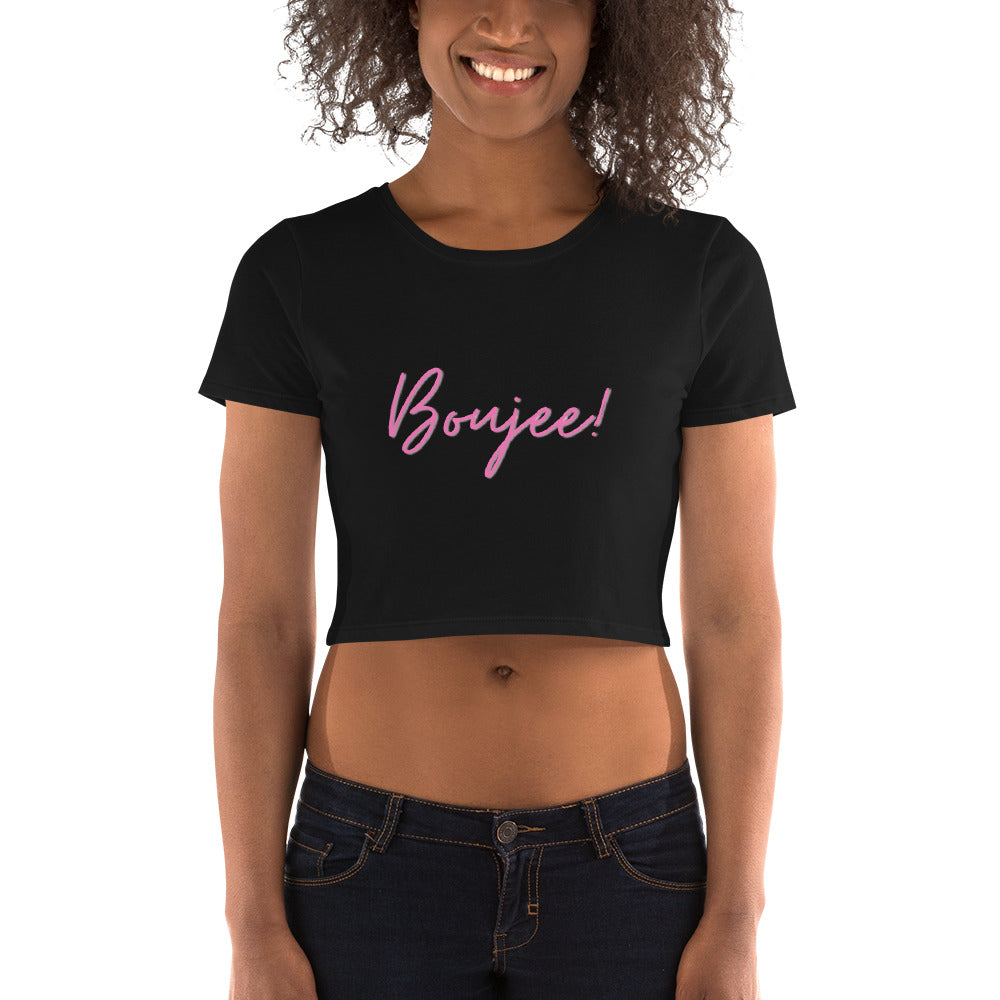 White Boujee Crop Tee crop