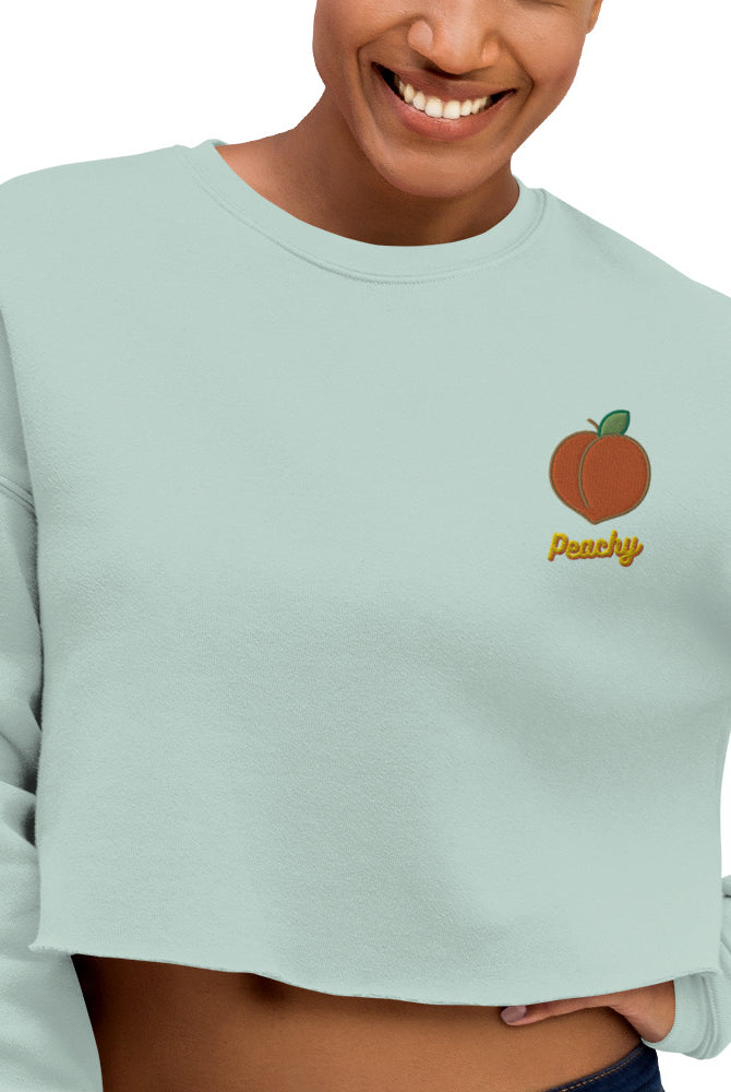 Gray Peachy Crop Sweatshirt Shirts & Tops